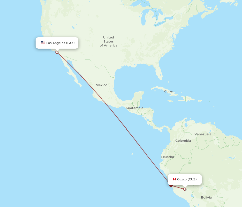 LAX-CUZ flight routes