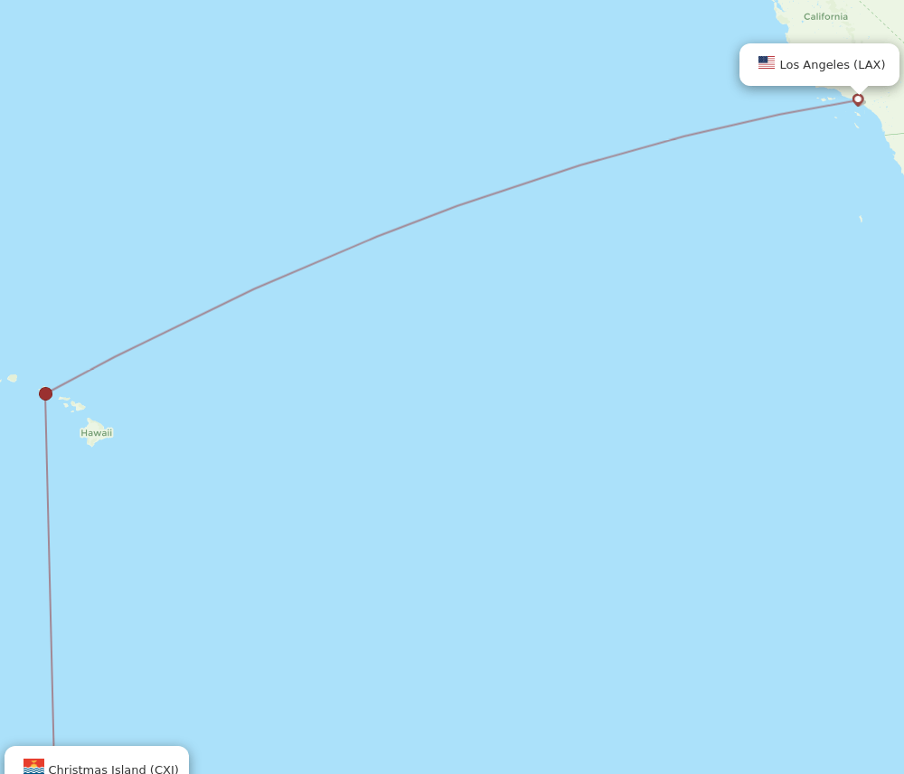 LAX to CXI flights and routes map