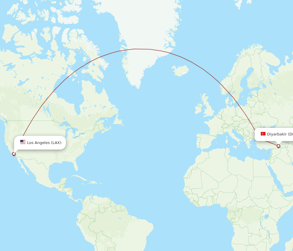 LAX-DIY flight routes