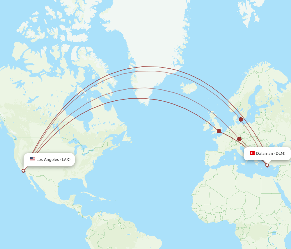 LAX-DLM flight routes