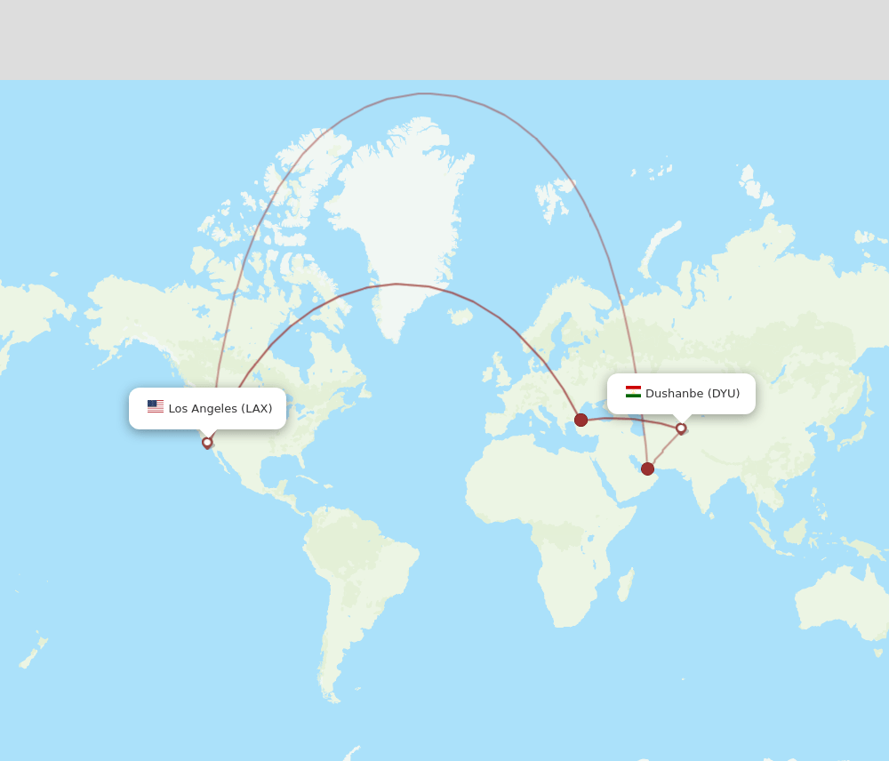 LAX-DYU flight routes