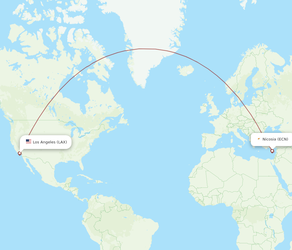 LAX-ECN flight routes