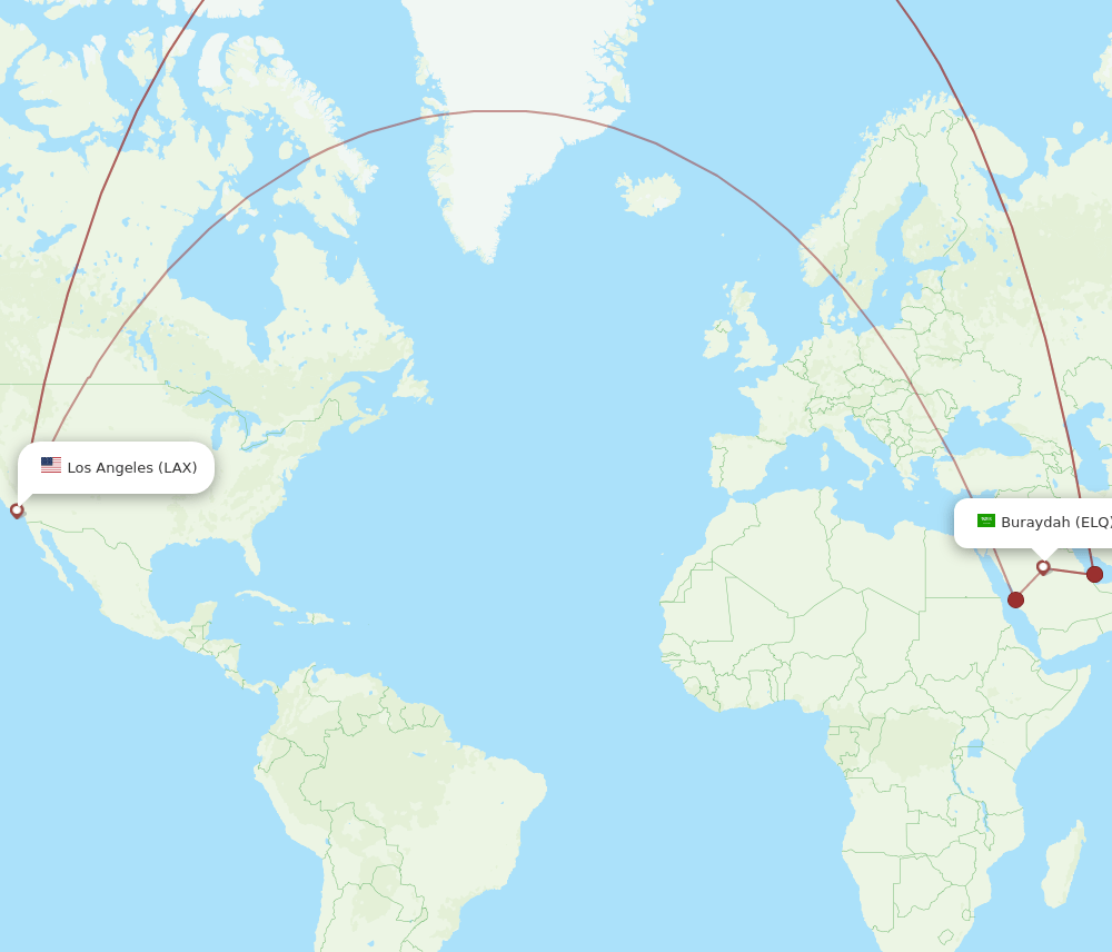 LAX-ELQ flight routes