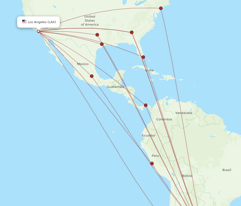 LAX-EZE flight routes