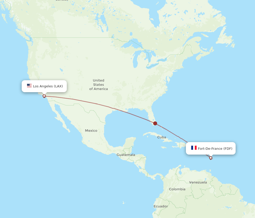 LAX-FDF flight routes