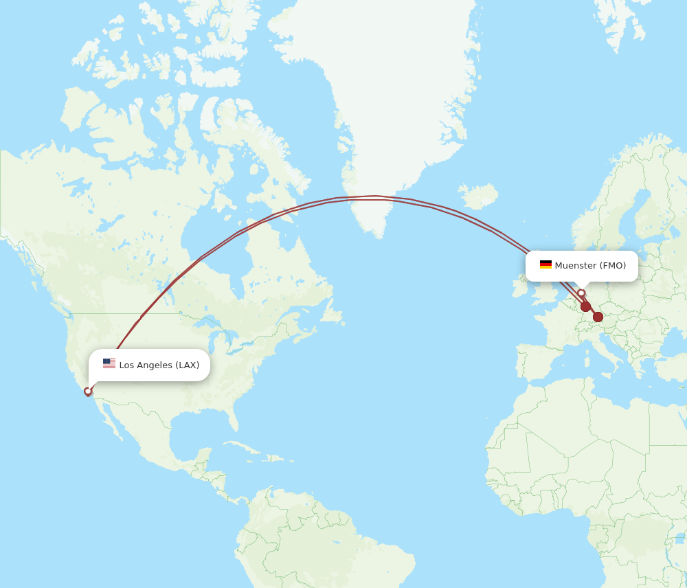 LAX-FMO flight routes