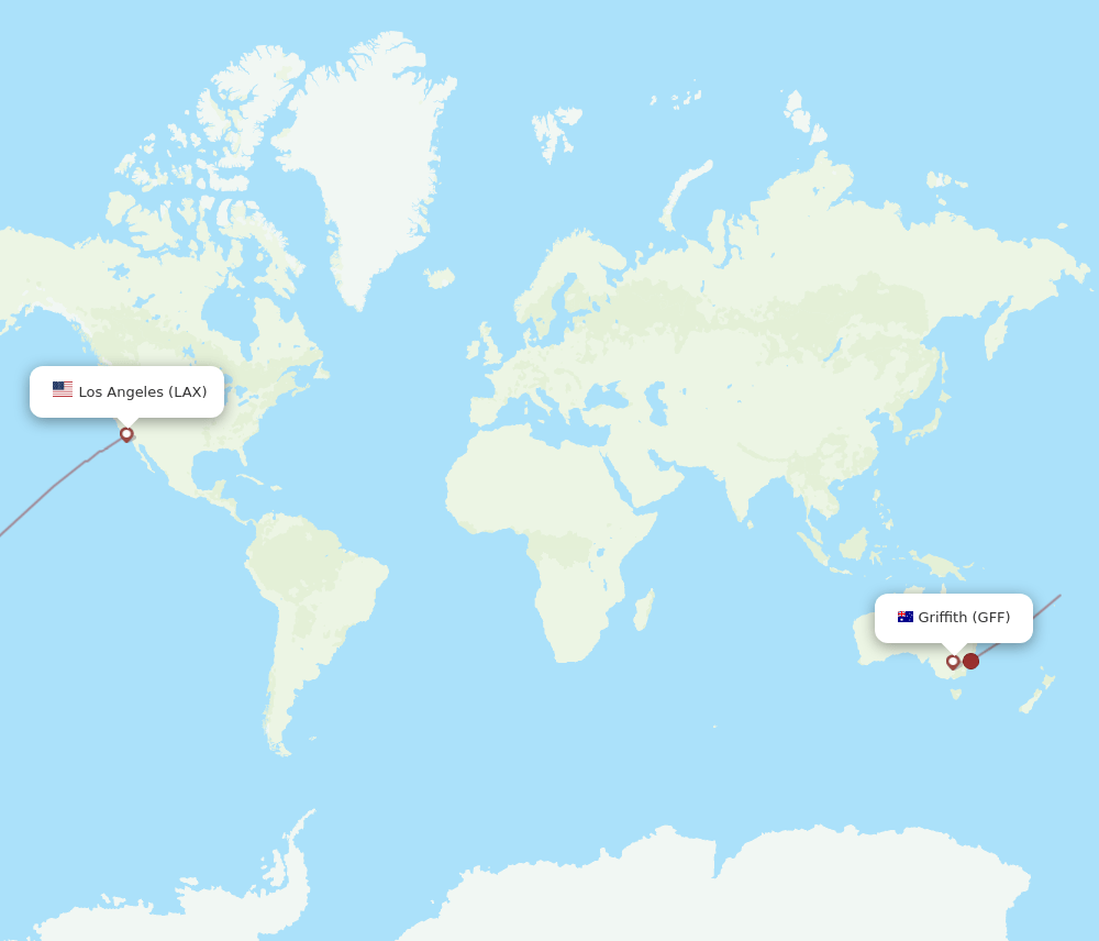 LAX-GFF flight routes