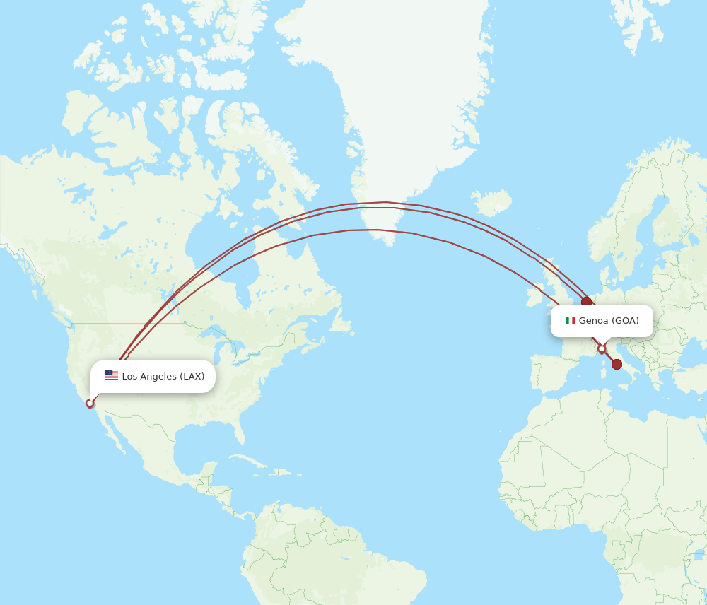 LAX-GOA flight routes