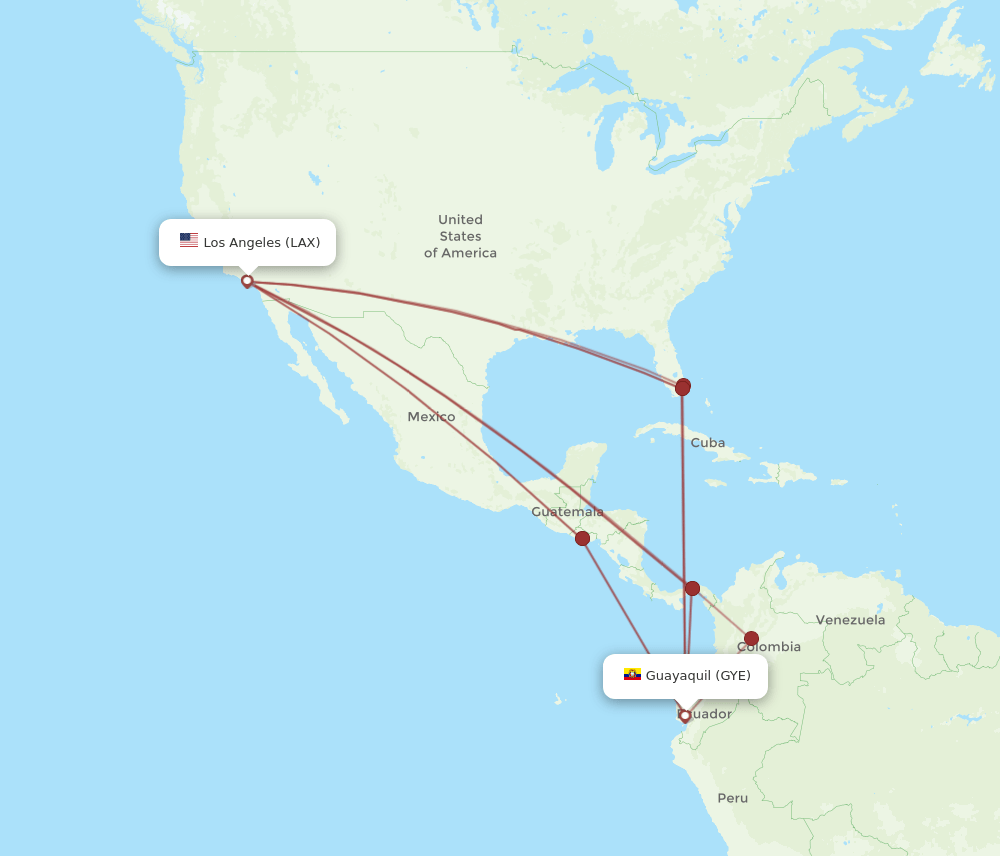LAX-GYE flight routes