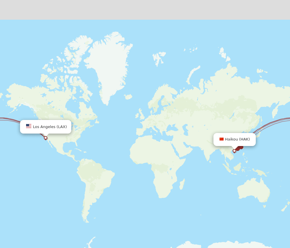 LAX-HAK flight routes