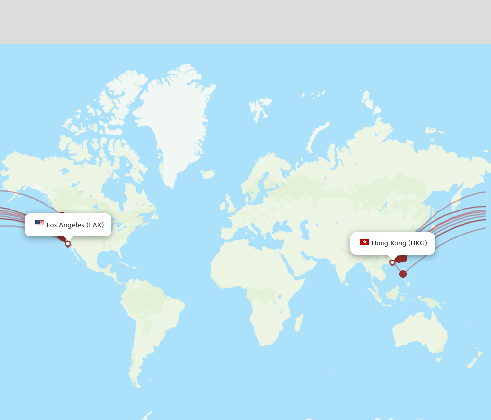 LAX to HKG flights and routes map