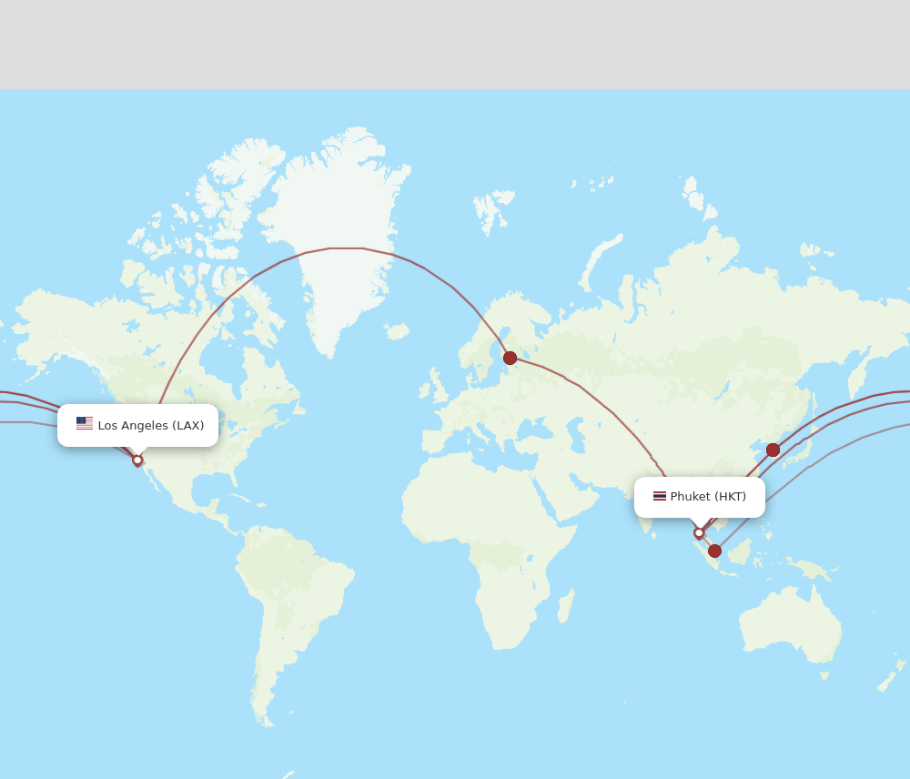 LAX-HKT flight routes