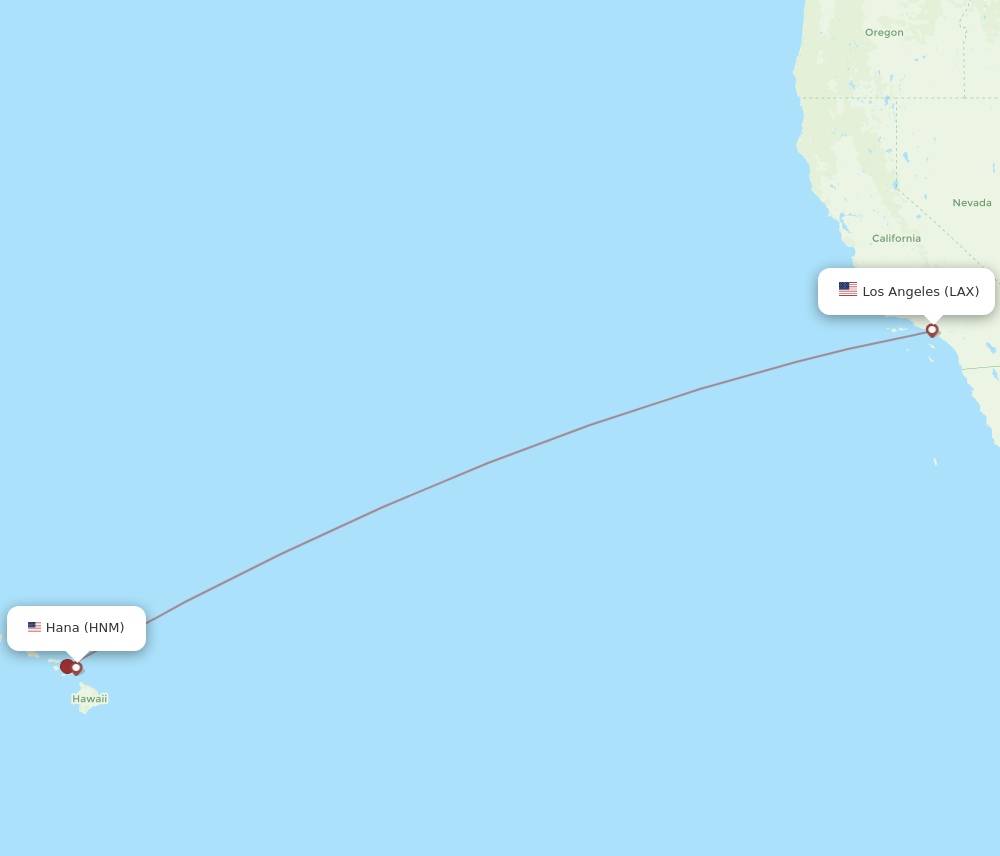 LAX-HNM flight routes