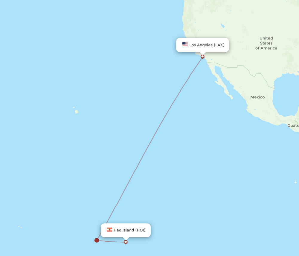 LAX-HOI flight routes