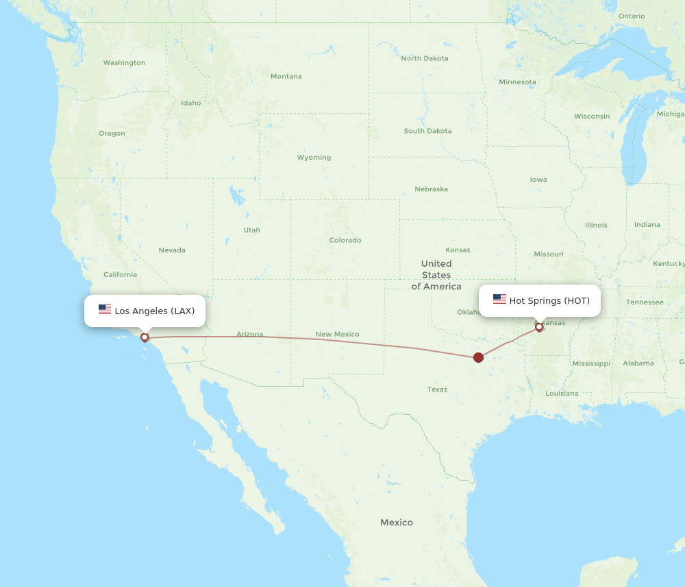LAX-HOT flight routes