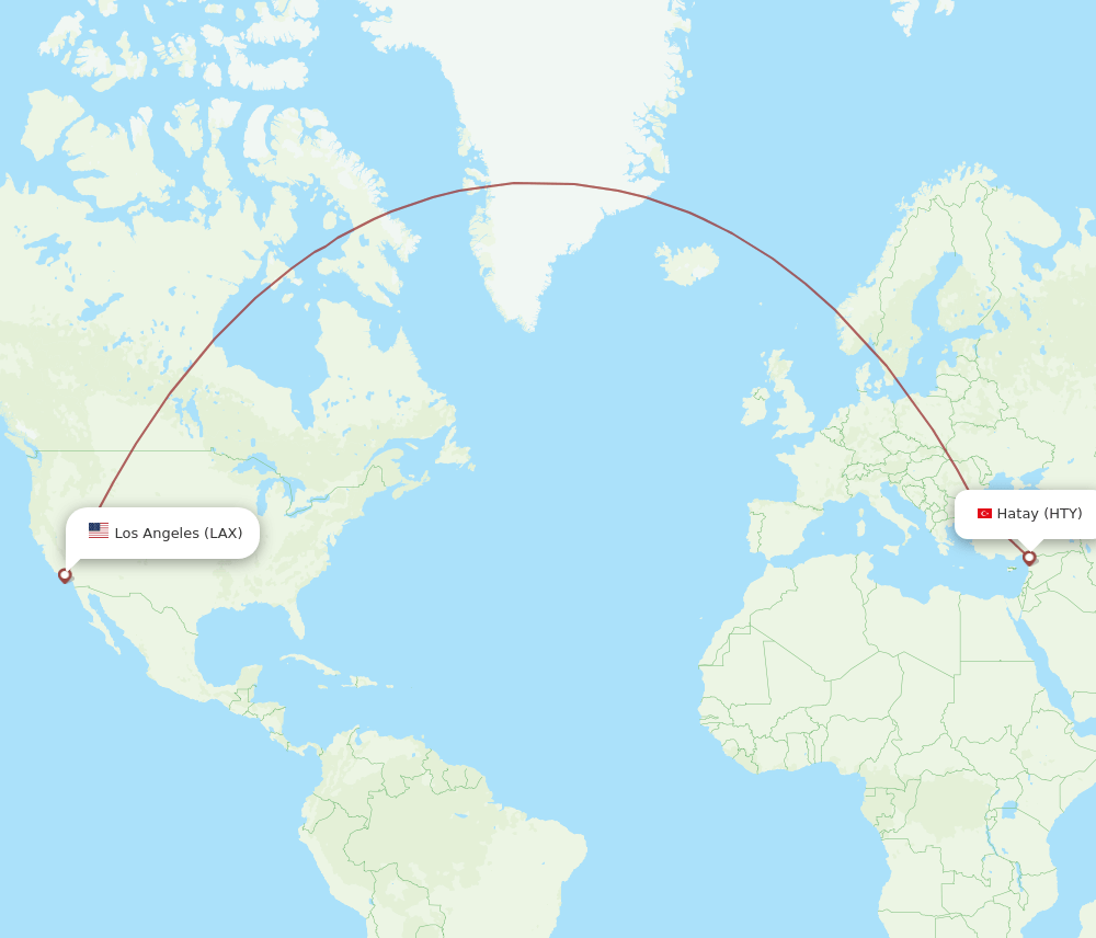 LAX-HTY flight routes