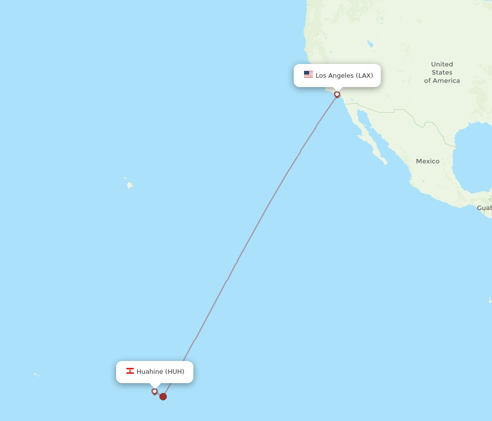 LAX-HUH flight routes