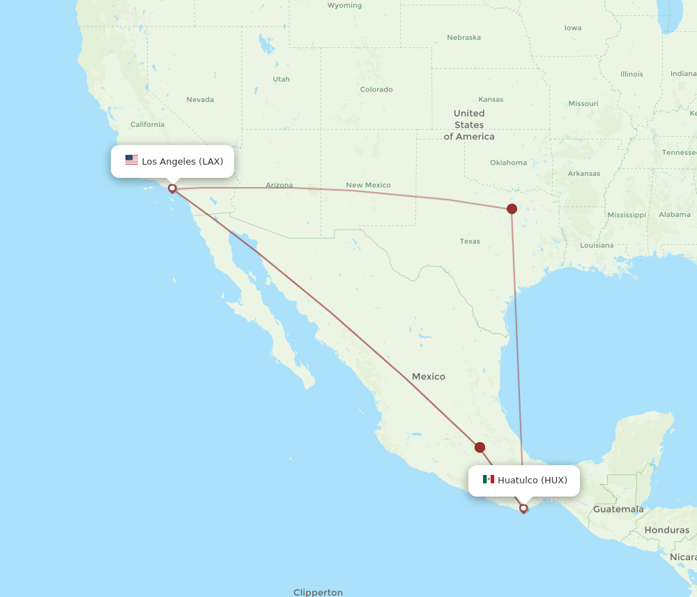 LAX-HUX flight routes