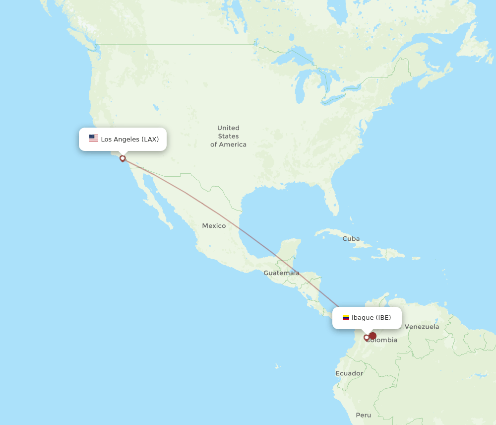 LAX-IBE flight routes