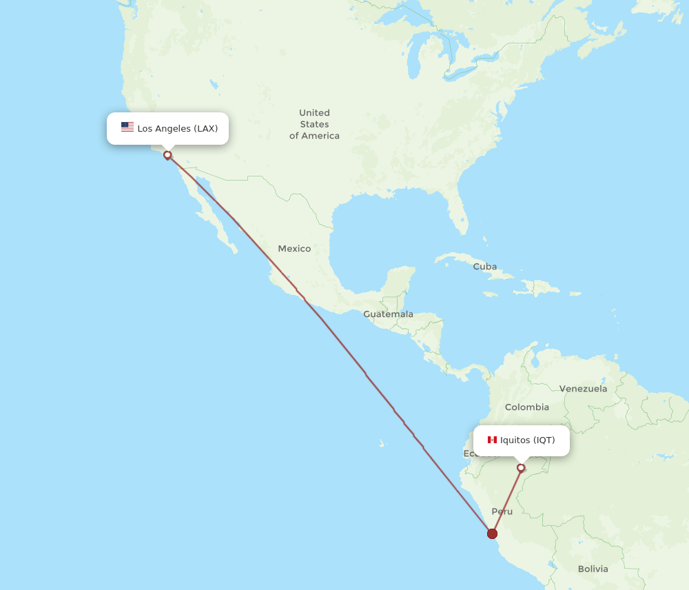 LAX-IQT flight routes