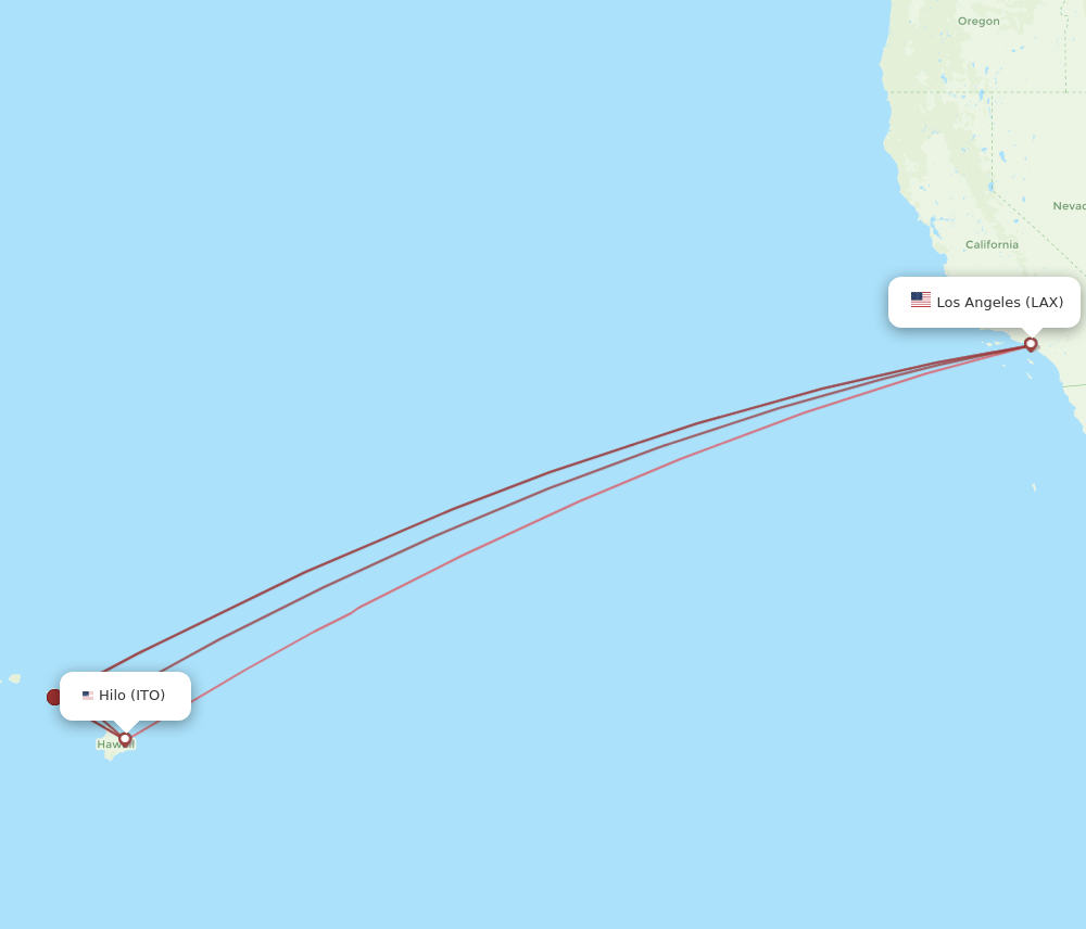 LAX-ITO flight routes