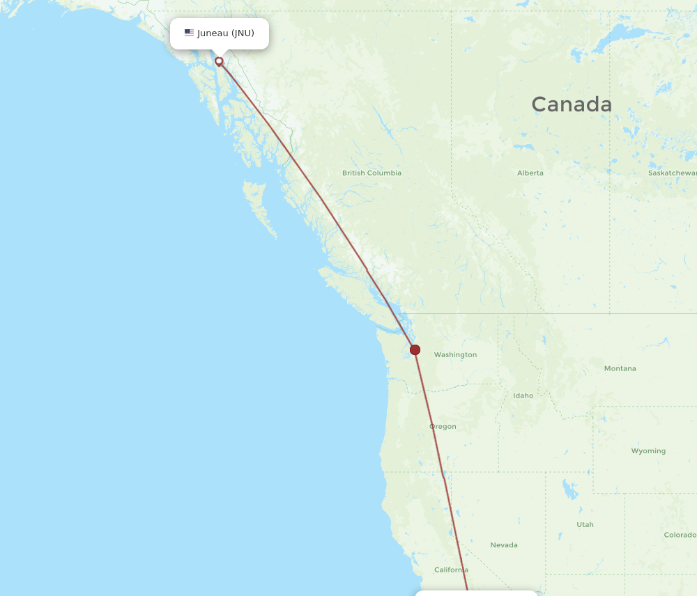 LAX-JNU flight routes
