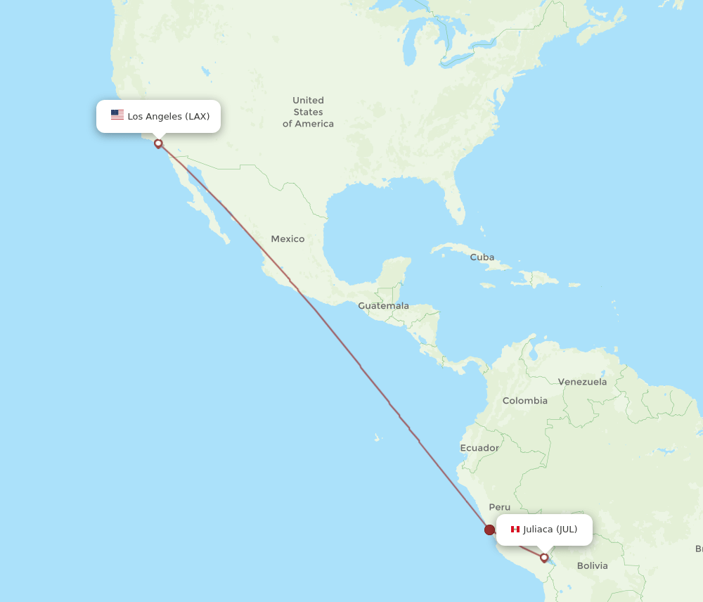 LAX-JUL flight routes