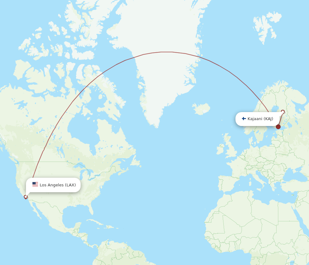 LAX-KAJ flight routes