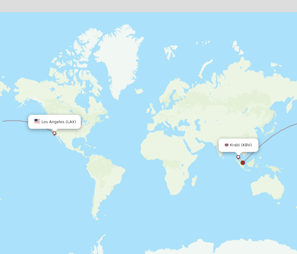 LAX-KBV flight routes