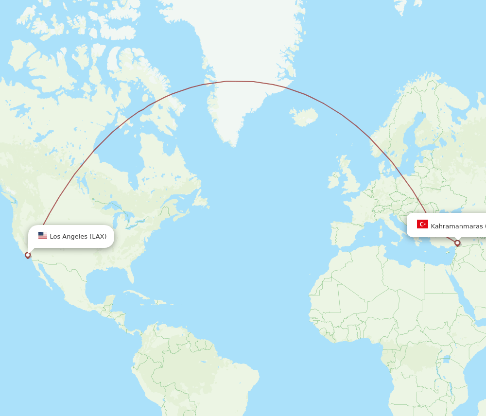 LAX-KCM flight routes