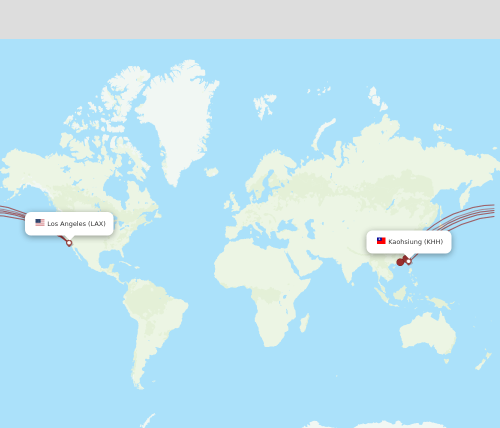LAX-KHH flight routes