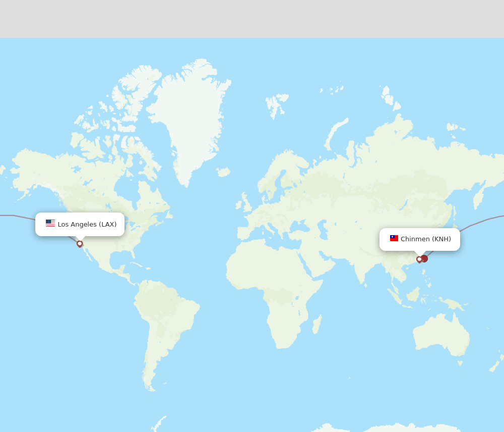 LAX-KNH flight routes