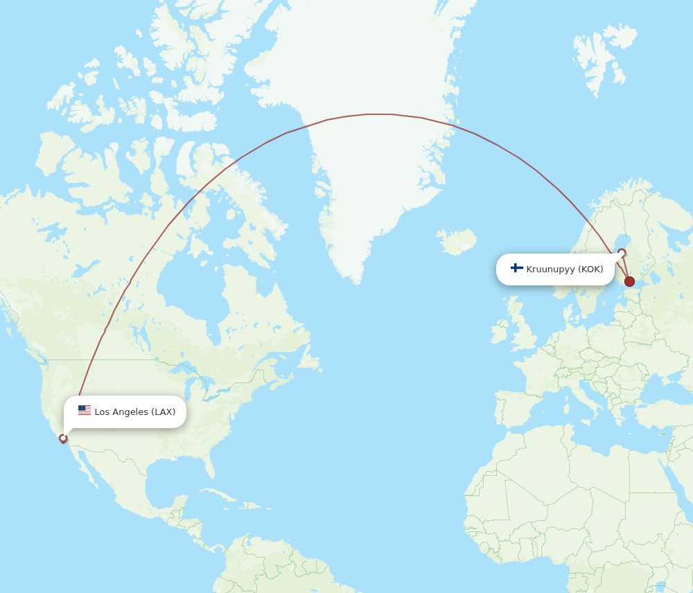 LAX-KOK flight routes