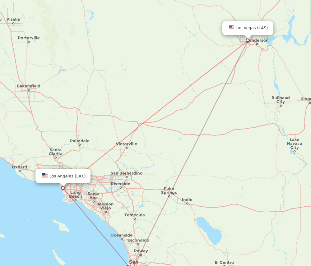 LAX-LAS flight routes