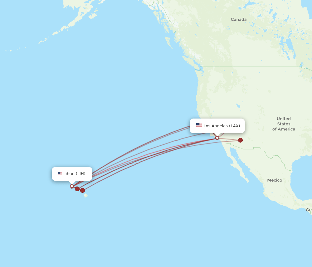 LAX-LIH flight routes