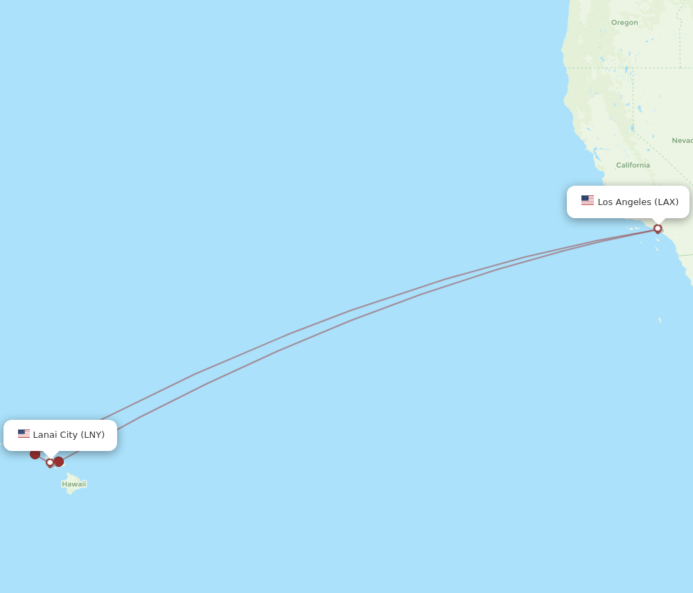 LAX-LNY flight routes