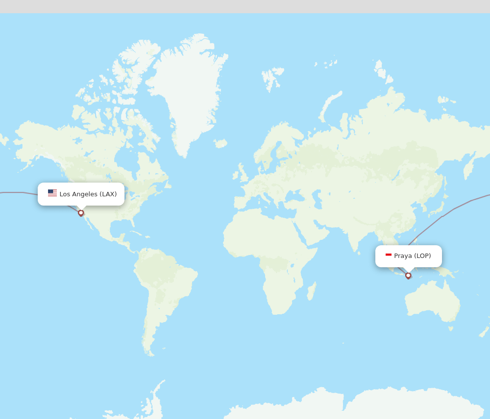 LAX to LOP flights and routes map