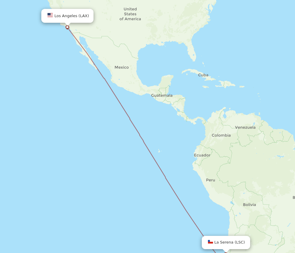 LAX-LSC flight routes