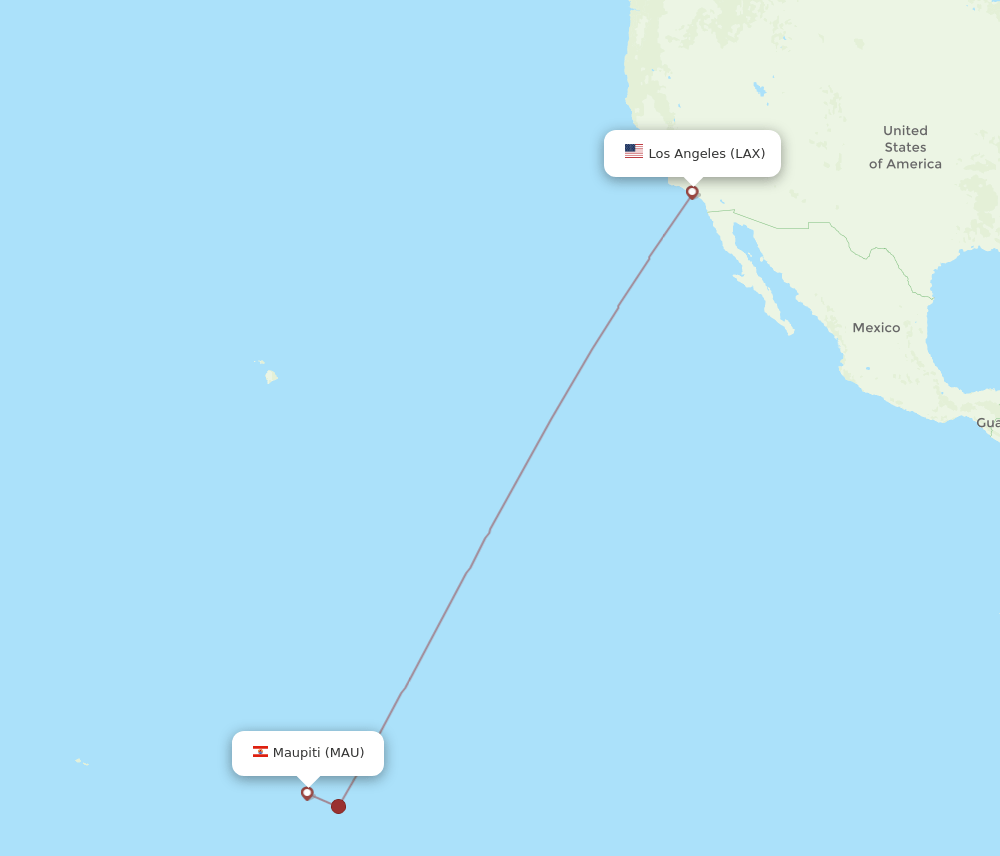 LAX-MAU flight routes