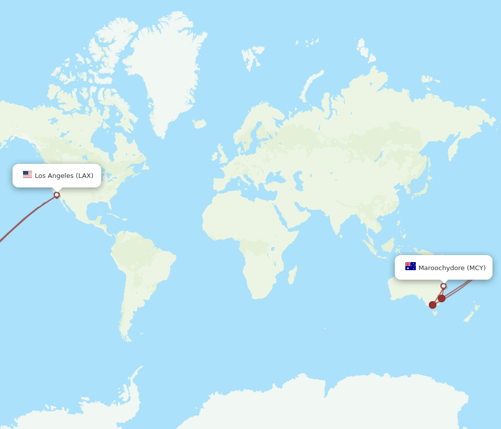 LAX-MCY flight routes