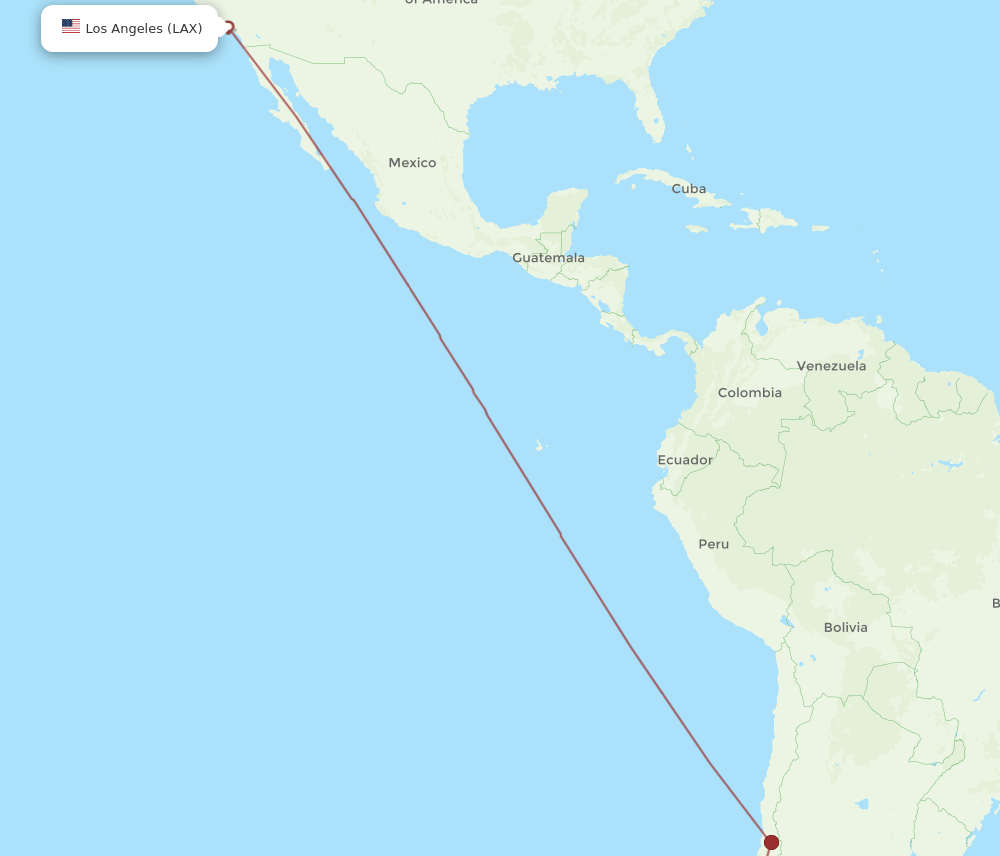 LAX-MHC flight routes