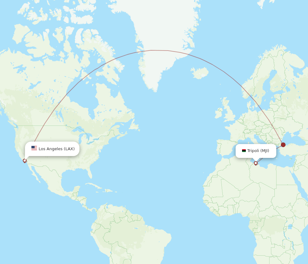 LAX-MJI flight routes