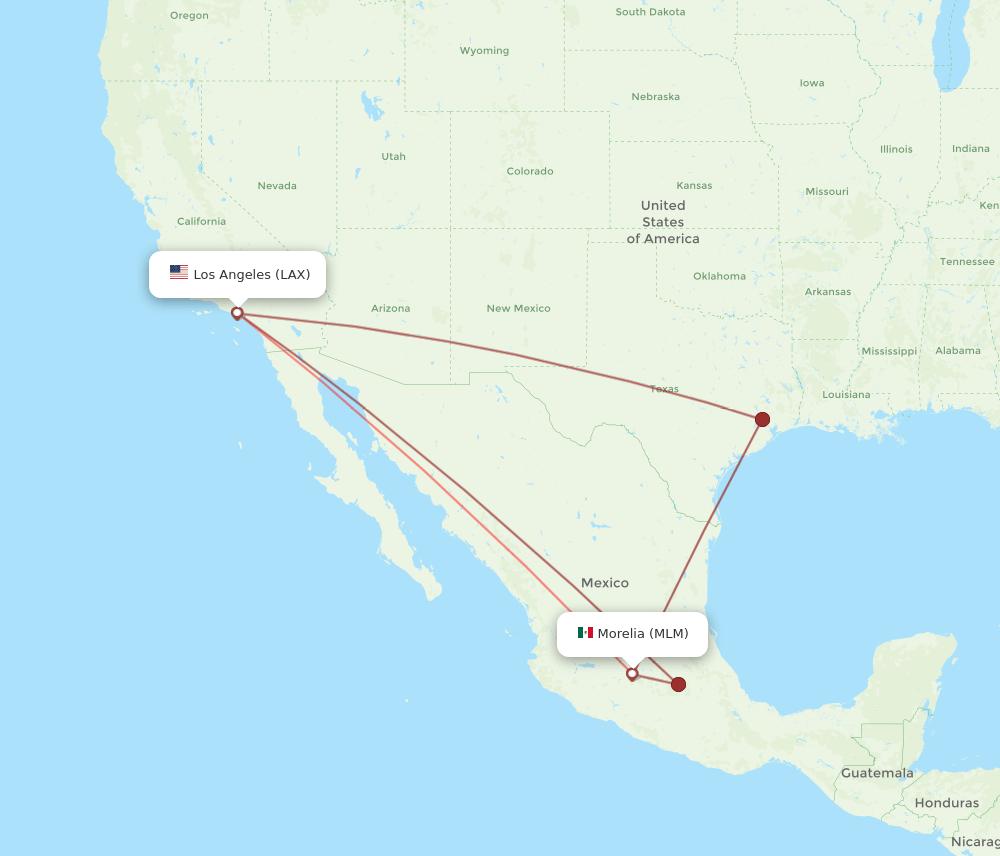 LAX-MLM flight routes