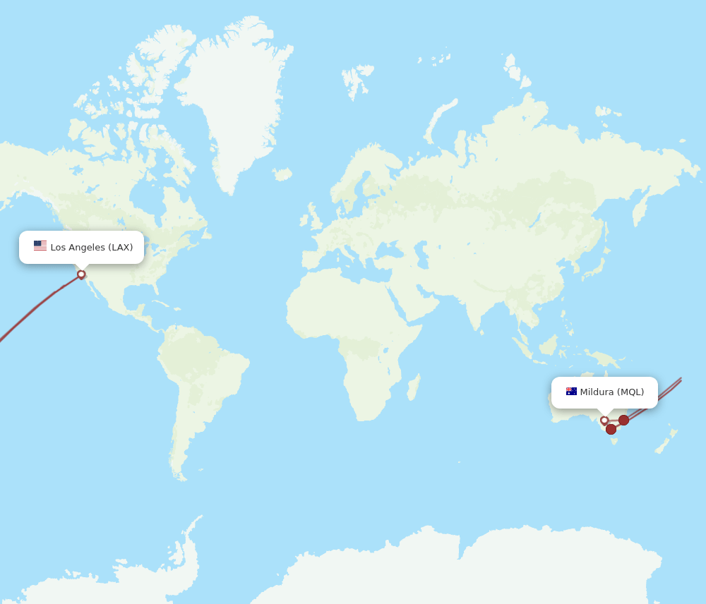 LAX-MQL flight routes