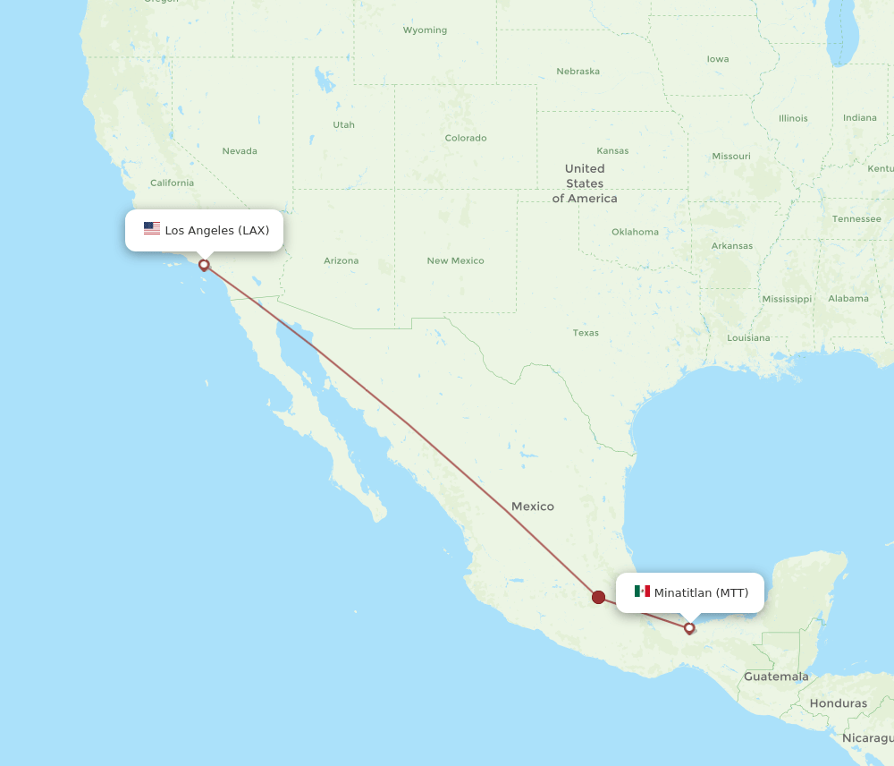 LAX to MTT flights and routes map