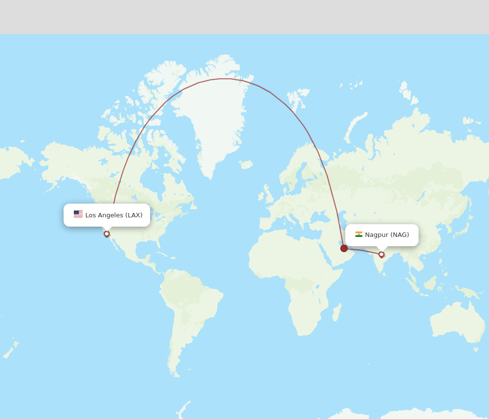 LAX-NAG flight routes