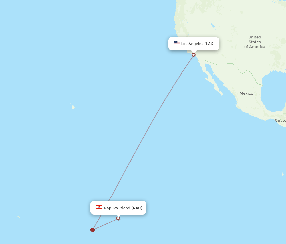 LAX-NAU flight routes