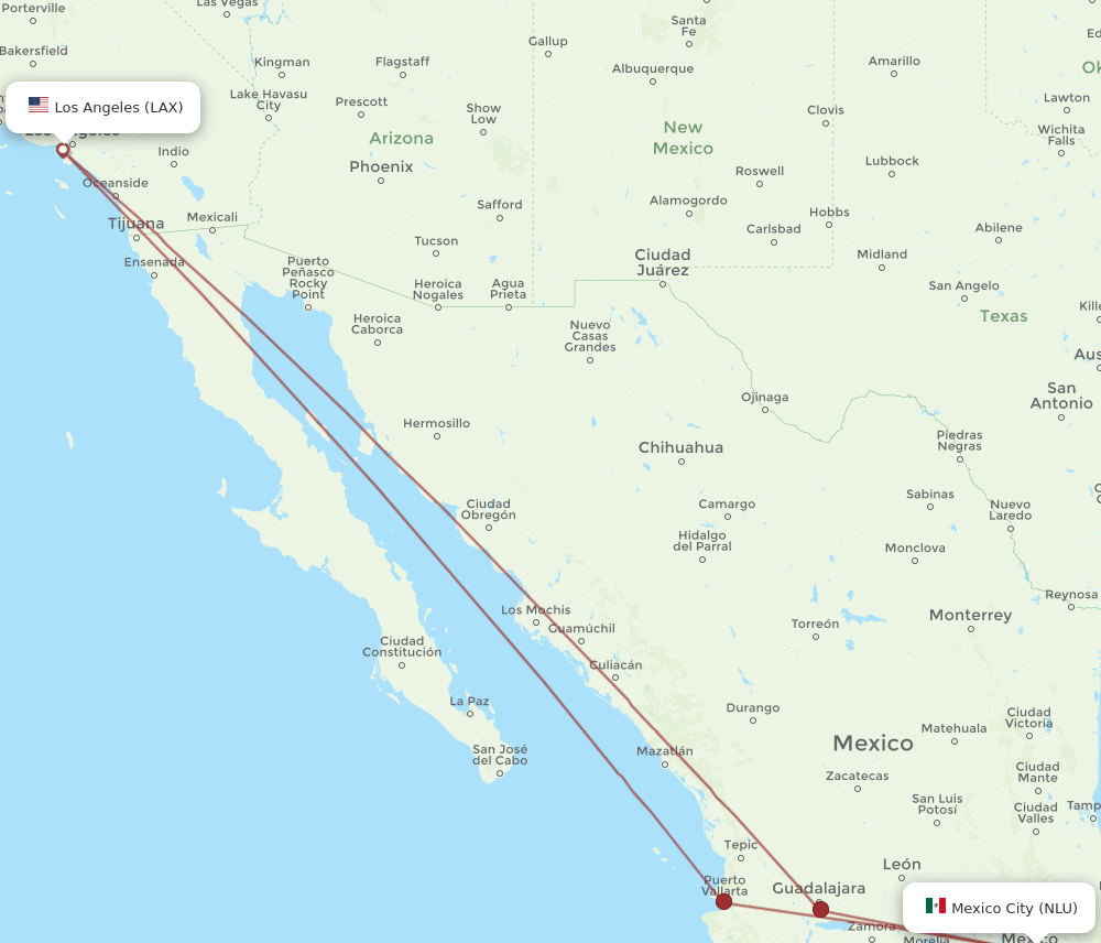 LAX-NLU flight routes