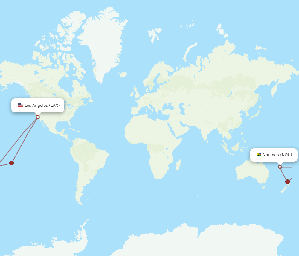 LAX-NOU flight routes