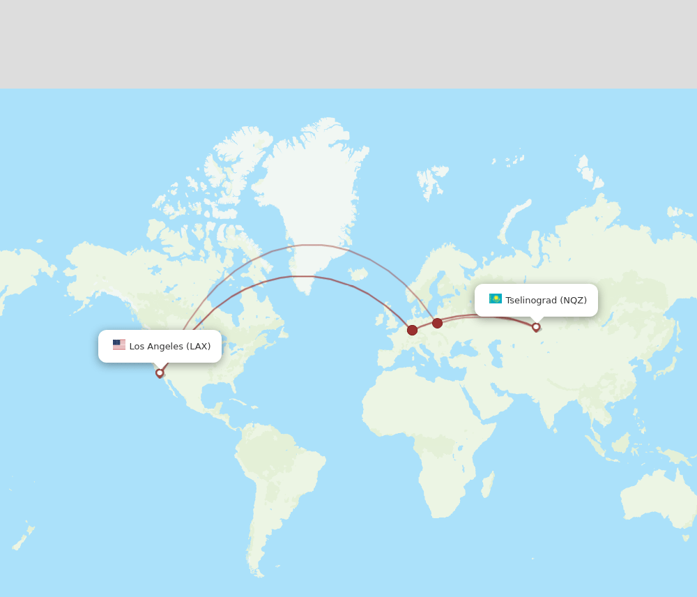 LAX-NQZ flight routes